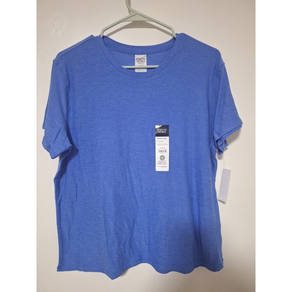 Athletic Works Womens ButterCore T-Shirt Size M 8-10 Blue Moisture Wicking NWT